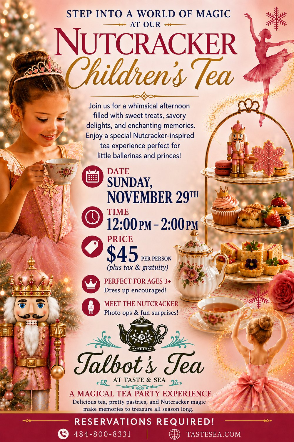 Nutcracker Children's Tea at Talbot's Tea - Sunday November 29th, 12pm-2pm, $45 per person - ticketed event, reservations required